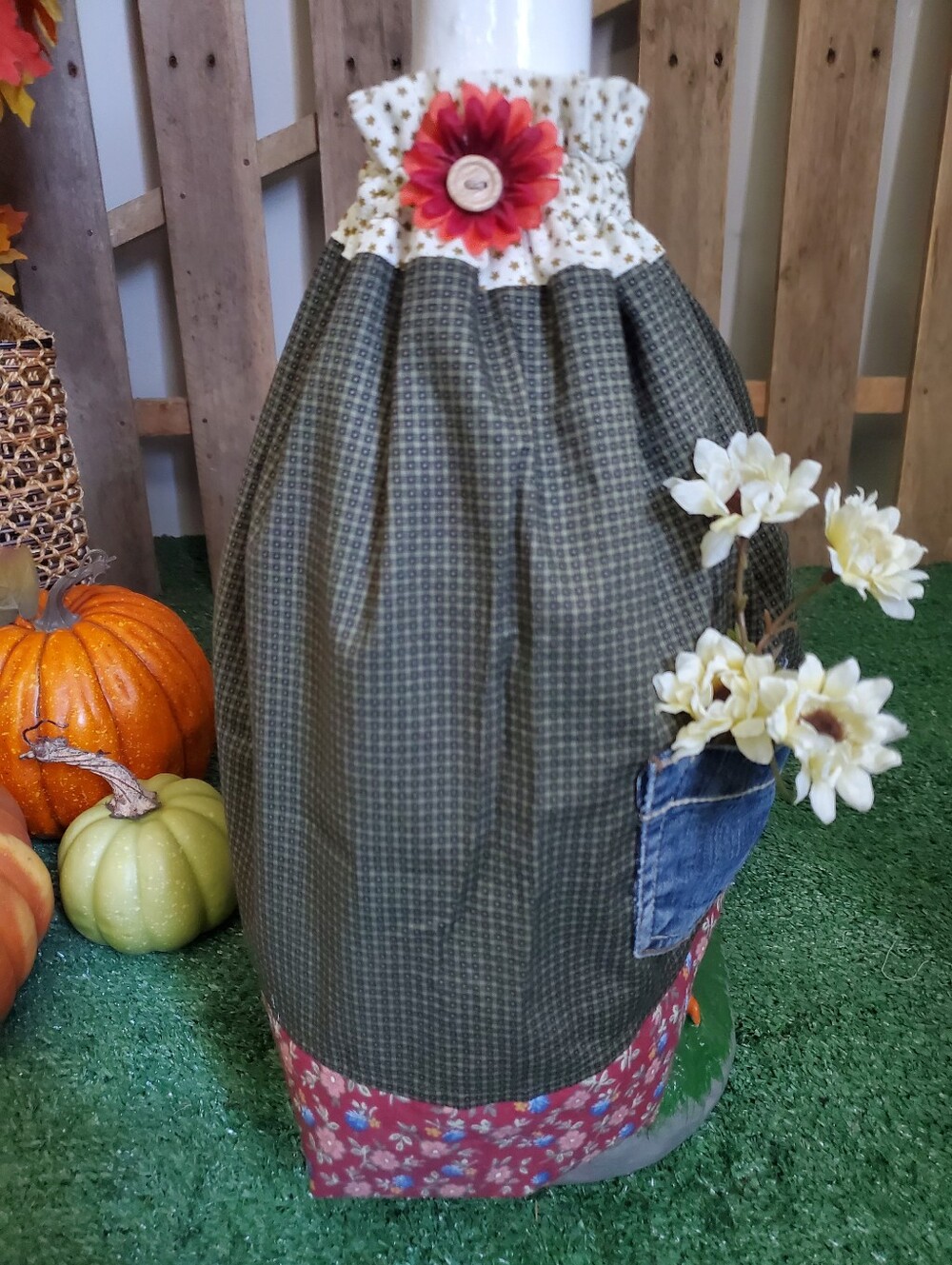 23" Porch Goose Fall Dress & Bow Set - Picture 4 of 10